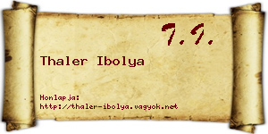 Thaler Ibolya névjegykártya