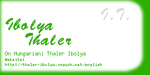 ibolya thaler business card
